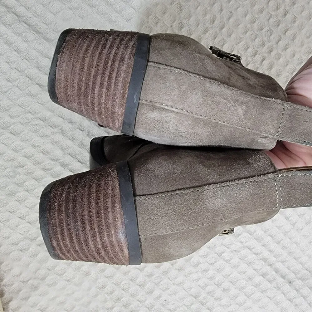 Vionic Womens Cecily Ankle Boots Stone  Suede Waterproof‎ Size 7 EUC